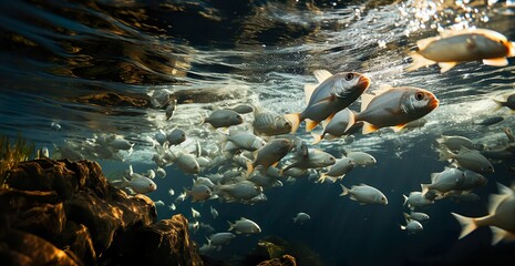 Fototapeta na wymiar vibrant underwater life: a glimpse into the world of fish