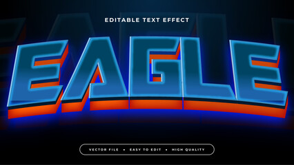 Black blue and orange eagle 3d editable text effect - font style