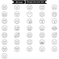 Emoji Line Icon Set