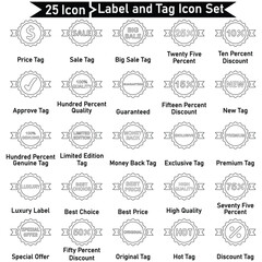Label and Tag Line Icon Set