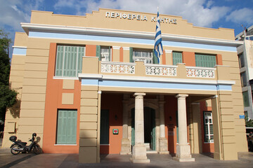public hall (hotel de region) in heraklion in crete in greece 