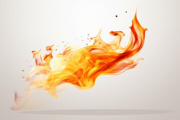 fire abstract red orange and yellow heat energy Burning fuel at night. Very hot. Isolated on white background.