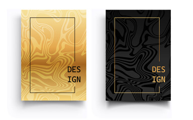 Vector modern black and gold cover design. luxury creative golden dynamic line pattern