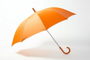 Opened orange umbrella isolated on white background