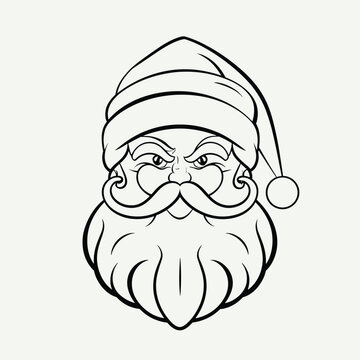 santa claus cartoon, Santa Claus cartoon, Santa Claus, Santa Claus outline artwork, vector illustration, Santa Claus logo, Santa Claus stroke lines 