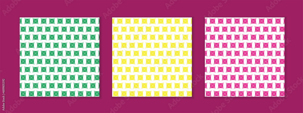 Poster abstract seamless set of geometric gradient pattern vector perfect for banner poster.