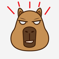Vector illustration of Capybara with different emotions
