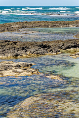 Aerial view of Natural tidal pools of The Playa de los Charcos beach - Fuerteventura