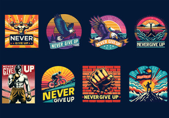 never give up t shirt design.never give up typography vector bundle
