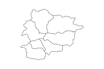Vector andorra map outline with white background