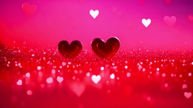 Particle Glitter Glow valentines Heart Background, anniversary background, valentine and romantic animation 4k video animation, Generative AI.