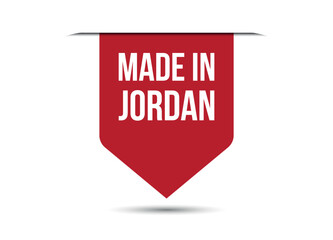 Made in Jordan red vector banner illustration isolated on white background