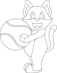 Cat Tennis Tennis racket Sports Animal Vector Graphic Art Illustration