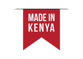 Made in Kenya red vector banner illustration isolated on white background