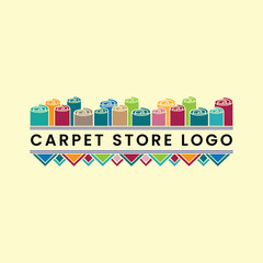 carpet shop and carpet cleaning logo design vector