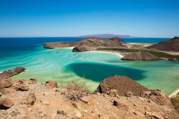 View of Balandra Bay in La Paz, Baja California Sur, Mexico