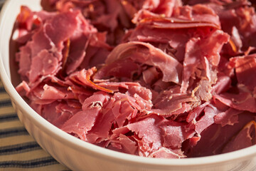 Dried, salt beef. Artisan made in Lancaster, Pennsylvania, USA