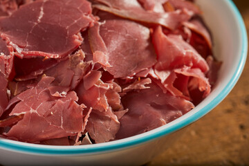 Dried, salt beef. Artisan made in Lancaster, Pennsylvania, USA