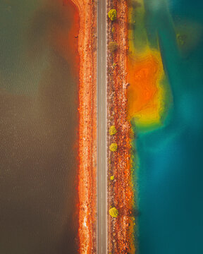 Aerial view of the copper mine of Minas de Rio Tinto, Andalusia, Spain.