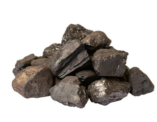 Brown coal isolated on white background, cut out