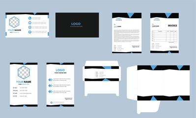 Corporate Identity Template, Illustration of a set of design templates for business construction company,Business branding identity with office stationery items ,Vector design template.