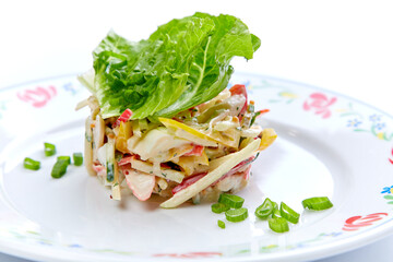 fresh salad on the white