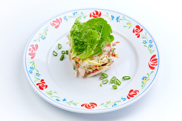 fresh salad on the white