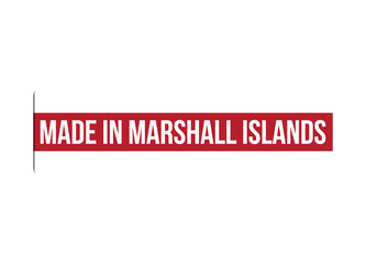 Made in Marshall Islands red vector banner illustration isolated on white background