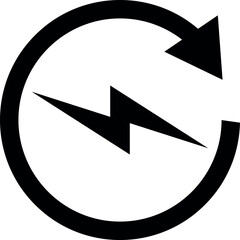 24 hour power electric energy icon. Electrical signs and symbols.