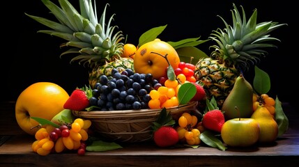 A arrangement of exotic fruits that are delicious