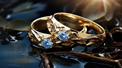 captivating image portraying wedding rings delicately linked together.