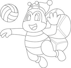 Bee Christmas Volleyball Animal Vector Graphic Art Illustration
