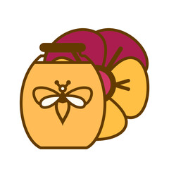 Honey jar and Pansy