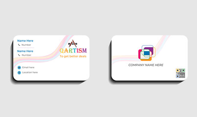 business card template with white background 