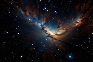 Obraz premium The cosmos filled with countless stars in lines