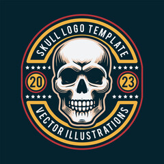 stylish skull in vintage style isolated vector illustration