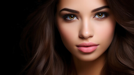 Fototapeta premium Fashion woman with straight long shiny hair. Beauty and hair care