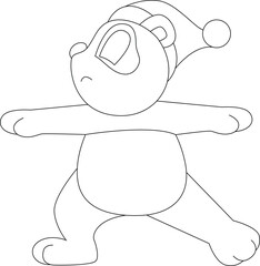 Panda Christmas Yoga Animal Vector Graphic Art Illustration
