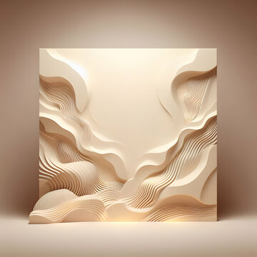 Textured 3D Beige Wall Background