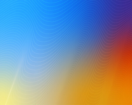 Blue and orange vibrant background with with wavy lines texture I
