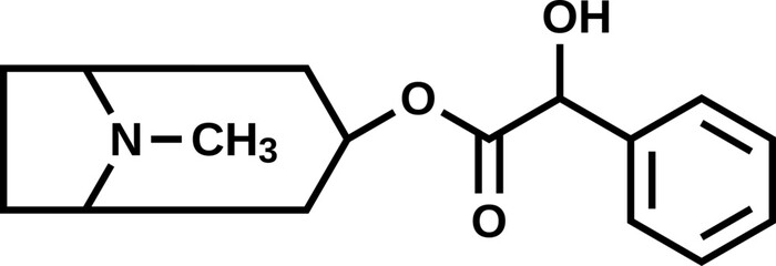 Obraz premium Homatropin structural formula, vector illustration