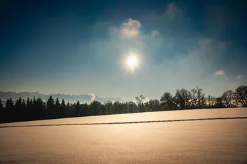 Foto op Plexiglas Winterlandschaft auf dem Hohenpeissenberg © aBSicht