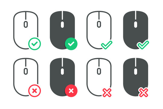 Mouse cursor chekmark icon. Illustration vector