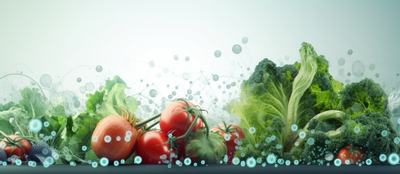 Biotechnology concept Food tech Nutritional science. Copyspace image. Square banner. Header for website template