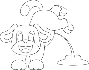 Dog Toilet Animal Vector Graphic Art Illustration