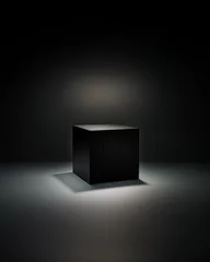 Foto op Plexiglas 3d realistic black box podium stand minimal © Evvvgenias