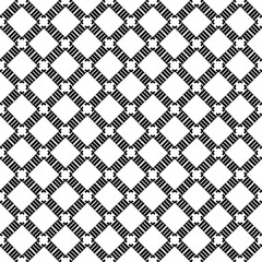 Black and white seamless abstract pattern. Background and backdrop. Grayscale ornamental design. Mosaic ornaments. Vector graphic illustration. EPS10.