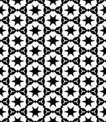 Black and white seamless abstract pattern. Background and backdrop. Grayscale ornamental design. Mosaic ornaments. Vector graphic illustration. EPS10.