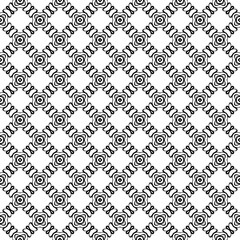 Black and white seamless abstract pattern. Background and backdrop. Grayscale ornamental design. Mosaic ornaments. Vector graphic illustration. EPS10.