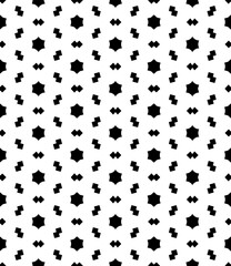 Black and white seamless abstract pattern. Background and backdrop. Grayscale ornamental design. Mosaic ornaments. Vector graphic illustration. EPS10.